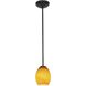 Brandy FireBird LED 6 inch Oil Rubbed Bronze Pendant Ceiling Light in Amber Firebird