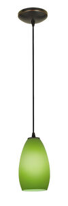 Access Lighting Sydney 1 Light Glass Pendant in Oil Rubbed Bronze with Light Green Glass 28012-1C-ORB/LGR