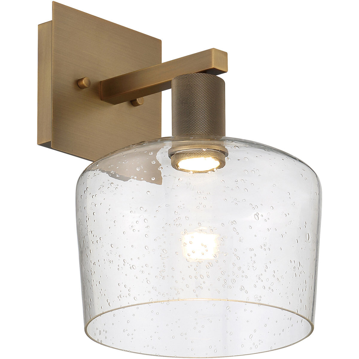 Port Nine LED 9 inch Antique Brushed Brass Wall Sconce Wall Light in Seeded