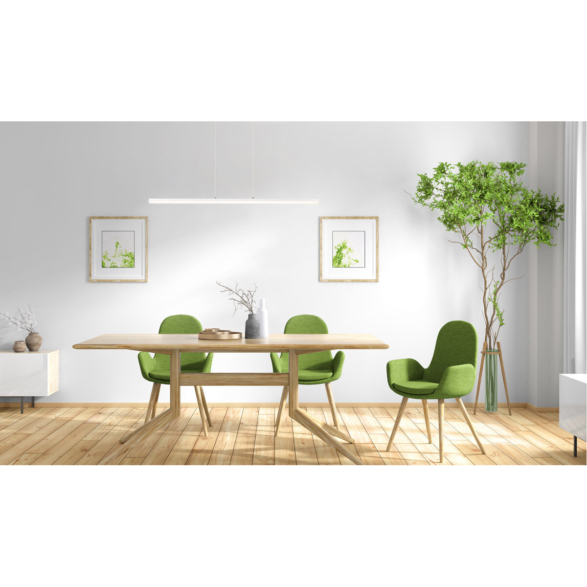 Float LED 36 inch Matte White Pendant Ceiling Light