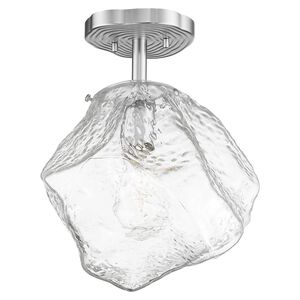 Boulder LED 10 inch Mirrored Stainless Steel Semi-Flush Ceiling Light