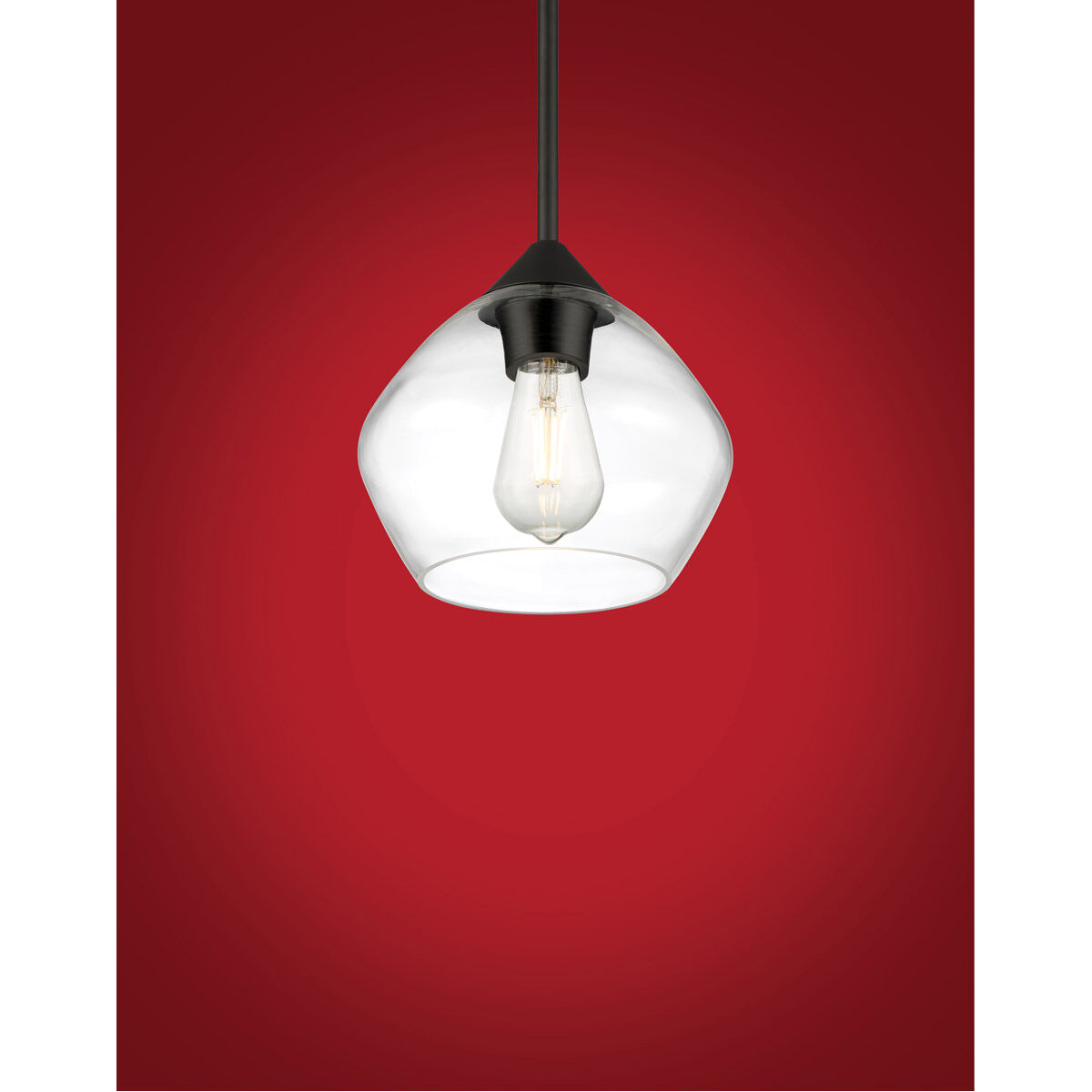 Vintage LED 8 inch Matte Black Pendant Ceiling Light