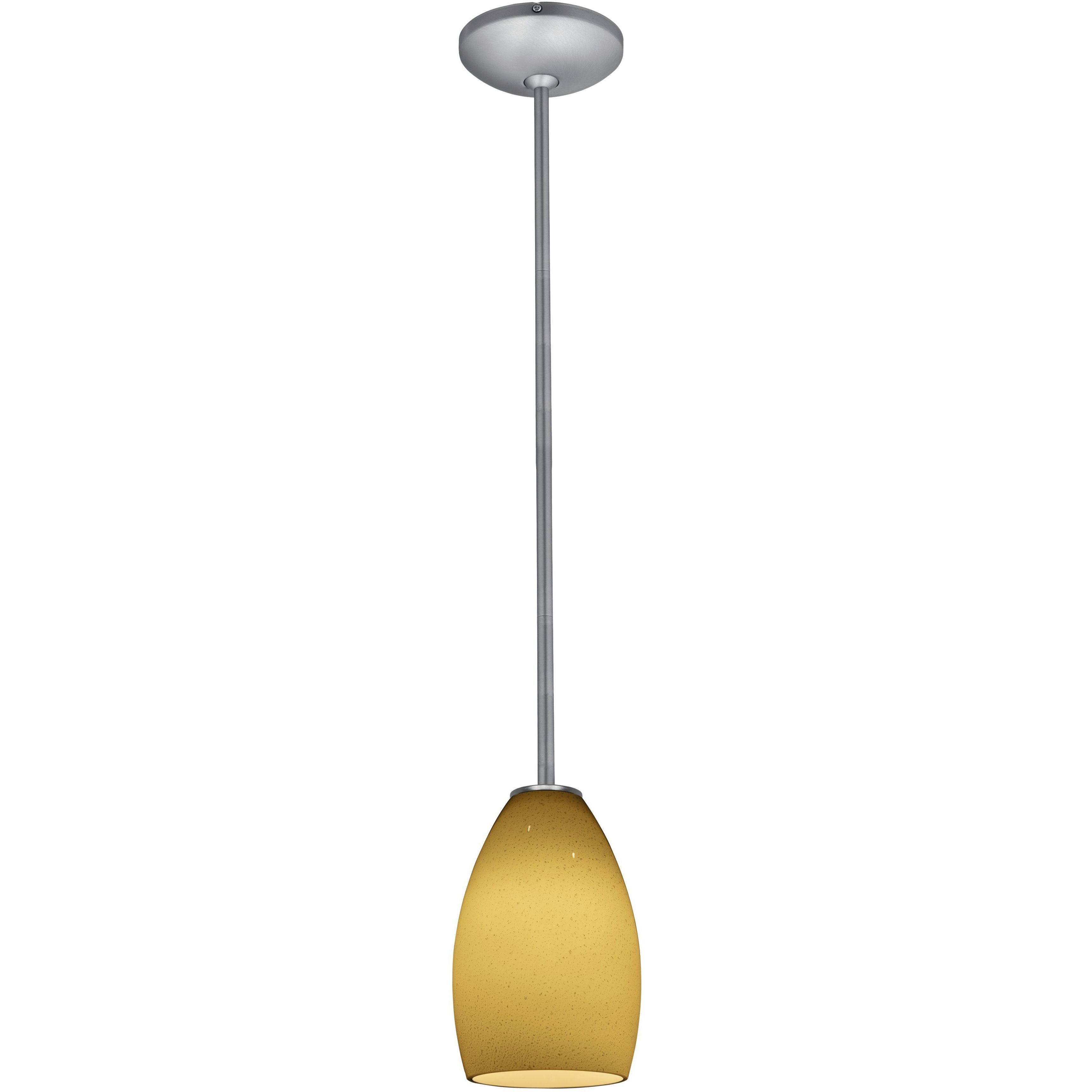 Champagne LED 5 inch Brushed Steel Pendant Ceiling Light in Maya