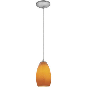 Champagne LED 5 inch Brushed Steel Pendant Ceiling Light in Maya