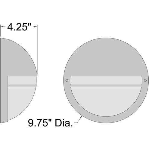 Clifton LED 9.75 inch Black Outdoor Bulkhead