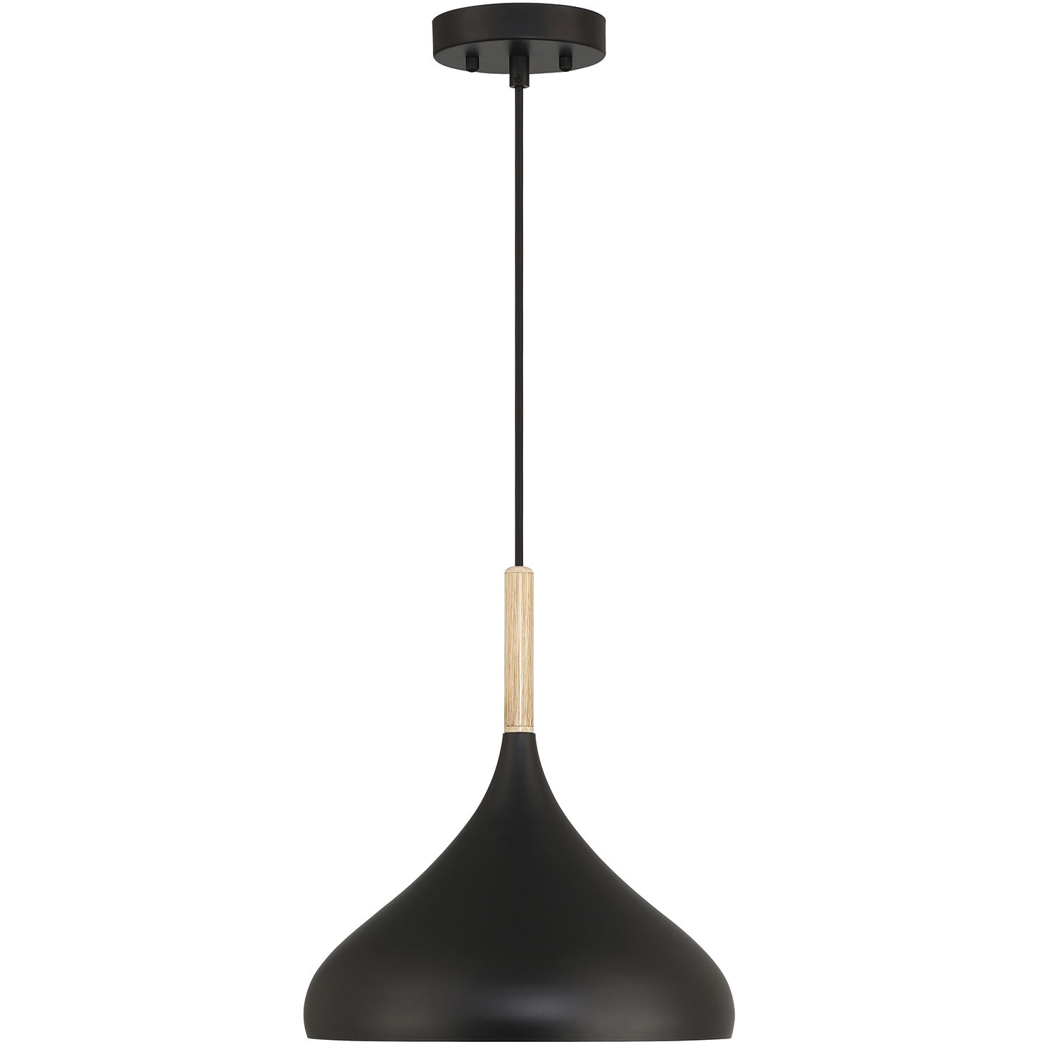 Olivia LED 13 inch White and Natural Pendant Ceiling Light in Black