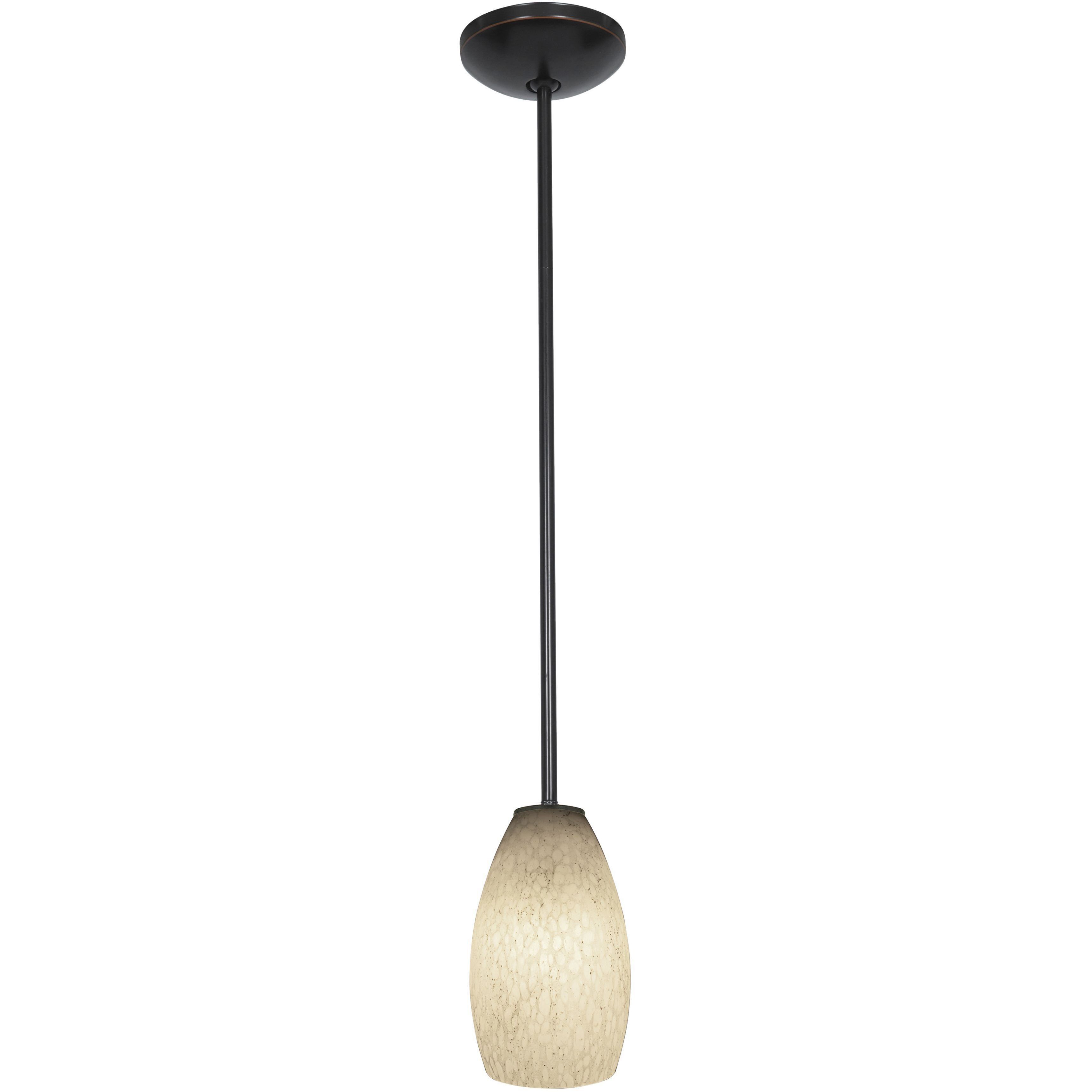 Champagne 1 Light 5 inch Oil Rubbed Bronze Pendant Ceiling Light in White Stone