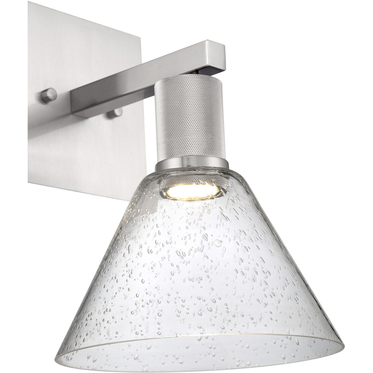 Port Nine Wall Sconce Wall Light in Brushed Steel, Seeded