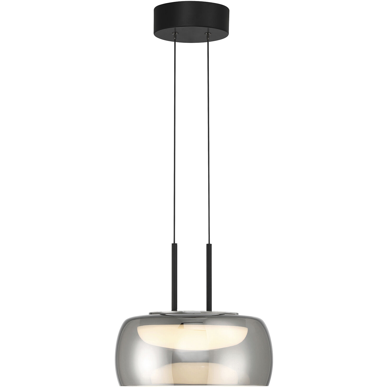 Chloe LED 13.75 inch Matte Black and Smoke Pendant Ceiling Light