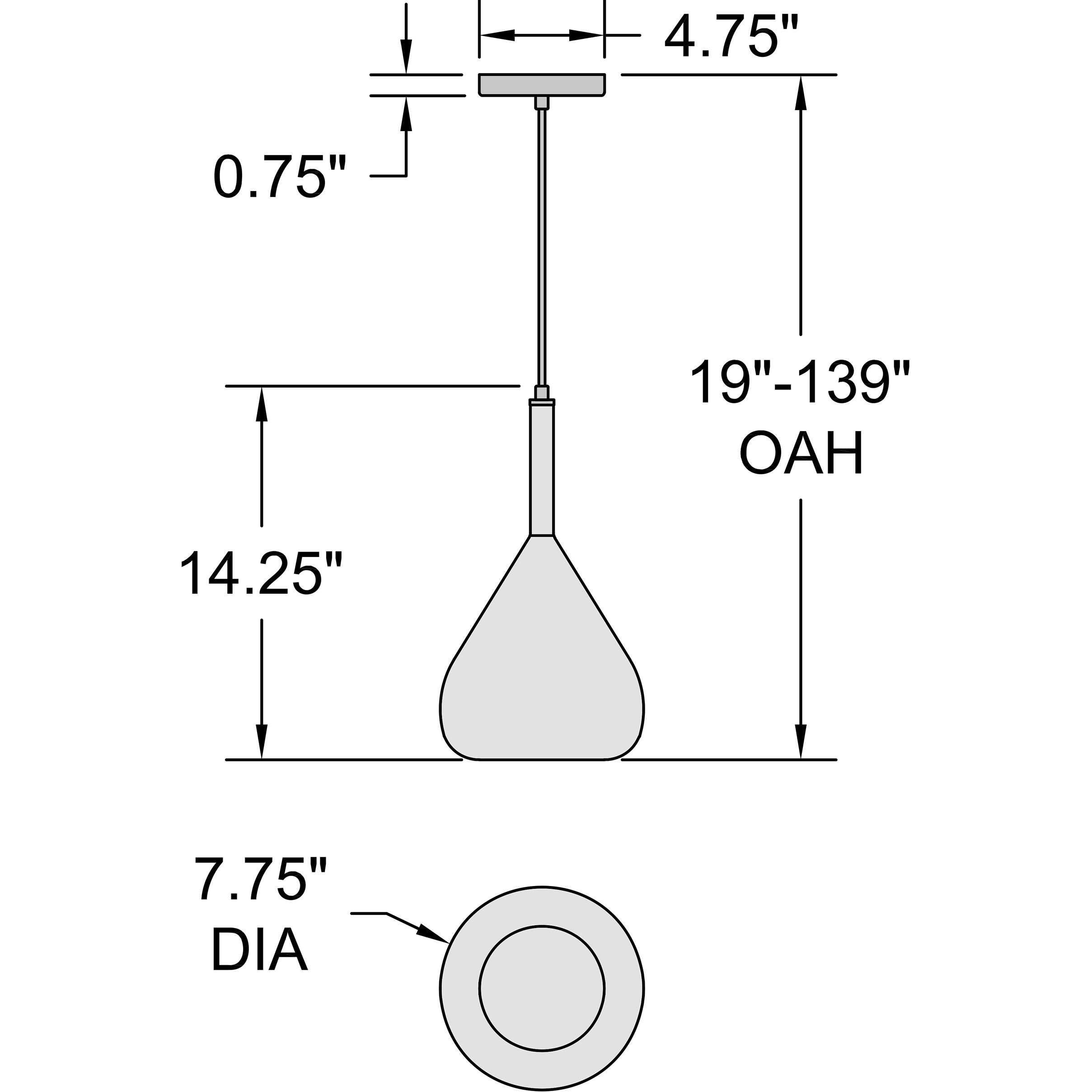 Ray LED 7.75 inch Chrome and Clear and Frosted White Pendant Ceiling Light