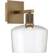 Port Nine Wall Sconce Wall Light in Clear, Antique Brushed Brass