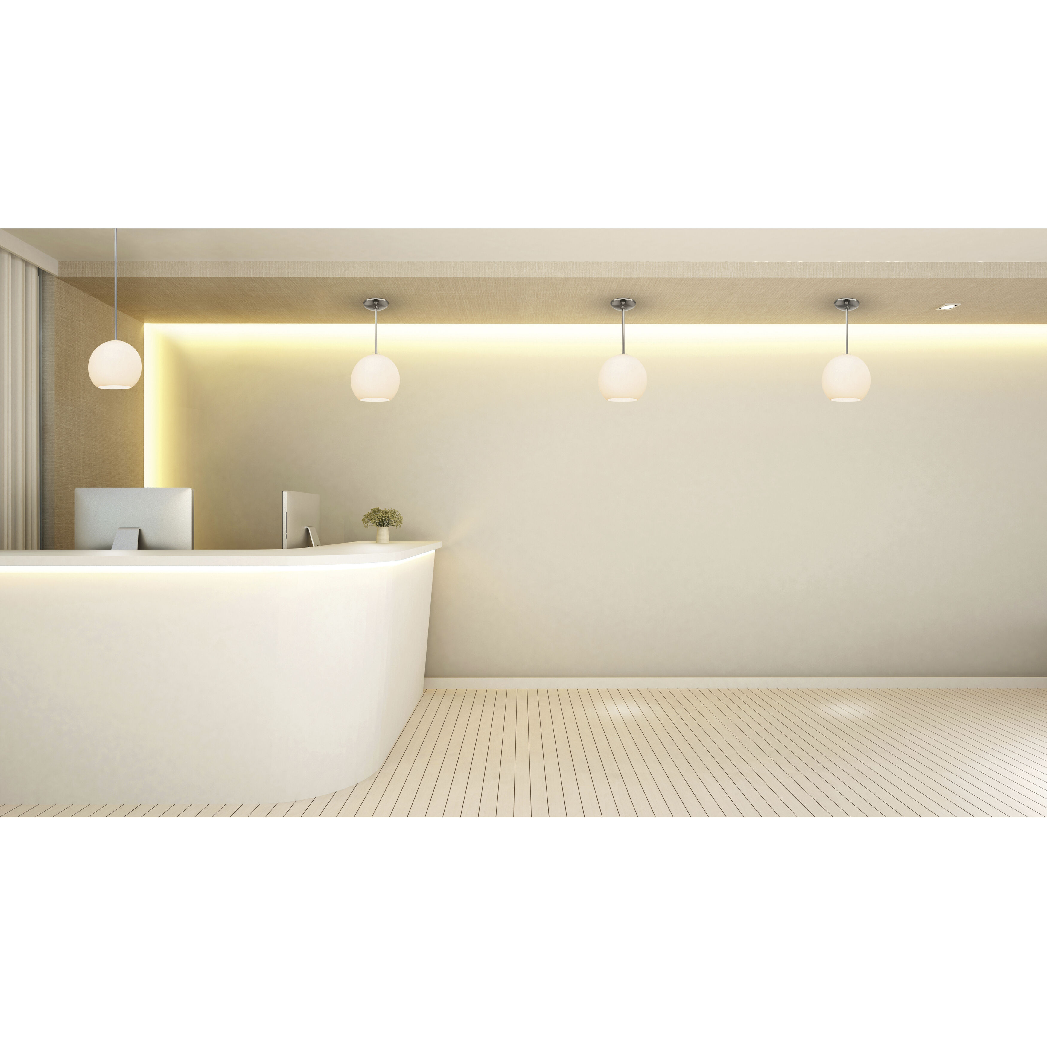 Nitrogen LED 14 inch Brushed Steel Pendant Ceiling Light