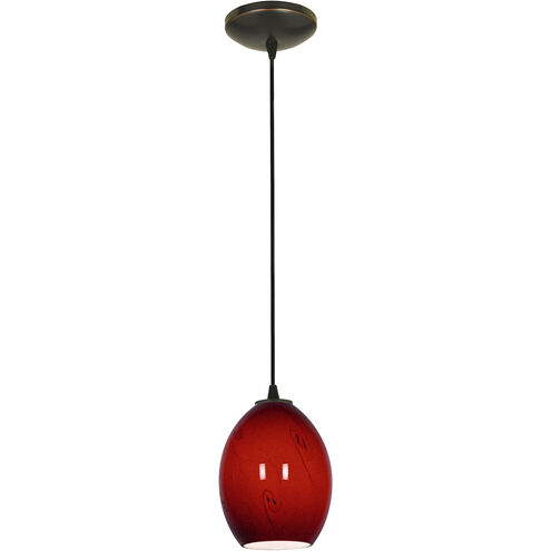 Brandy FireBird 1 Light 6 inch Oil Rubbed Bronze Pendant Ceiling Light in Red Sky, Cord