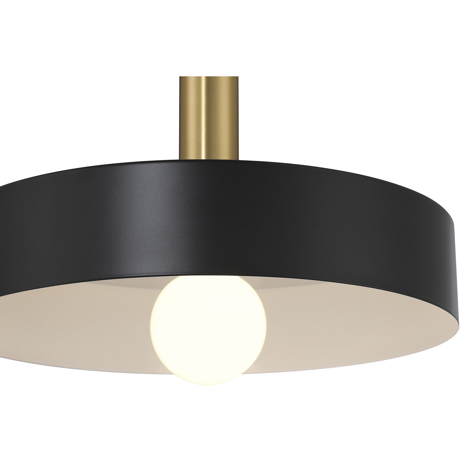 Slate LED 13.75 inch Black and Antique Brushed Brass Pendant Ceiling Light