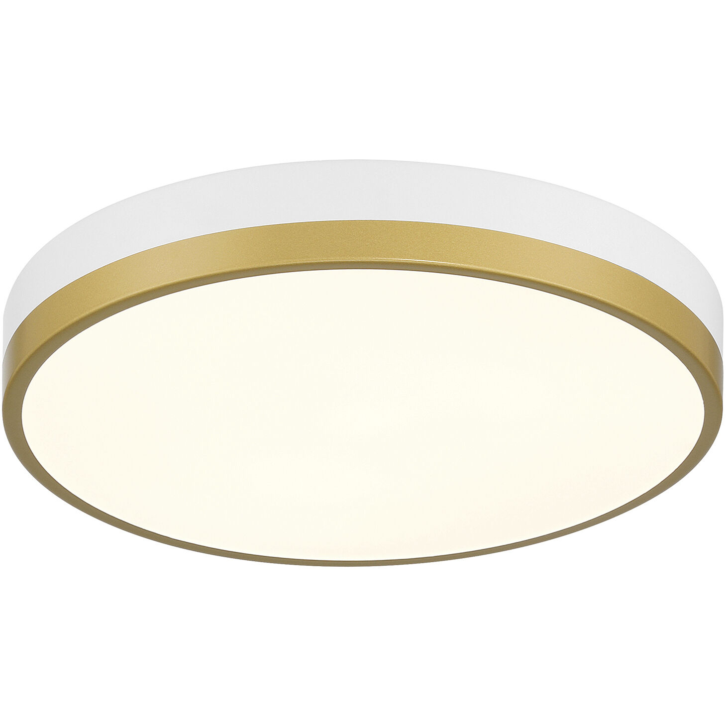 Coco LED 15 inch White and Antique Brushed Brass Flush Mount Ceiling Light