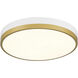 Coco LED 15 inch White and Antique Brushed Brass Flush Mount Ceiling Light