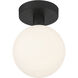 Michelle 7 inch Matte Black Semi Flush Ceiling Light