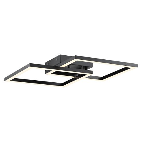 Squared LED 19 inch Black Flush Mount Convertible Ceiling Light