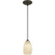 Champagne LED 5 inch Oil Rubbed Bronze Pendant Ceiling Light in White Stone