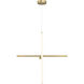 Vega 30 inch Brushed Gold Pendant Ceiling Light