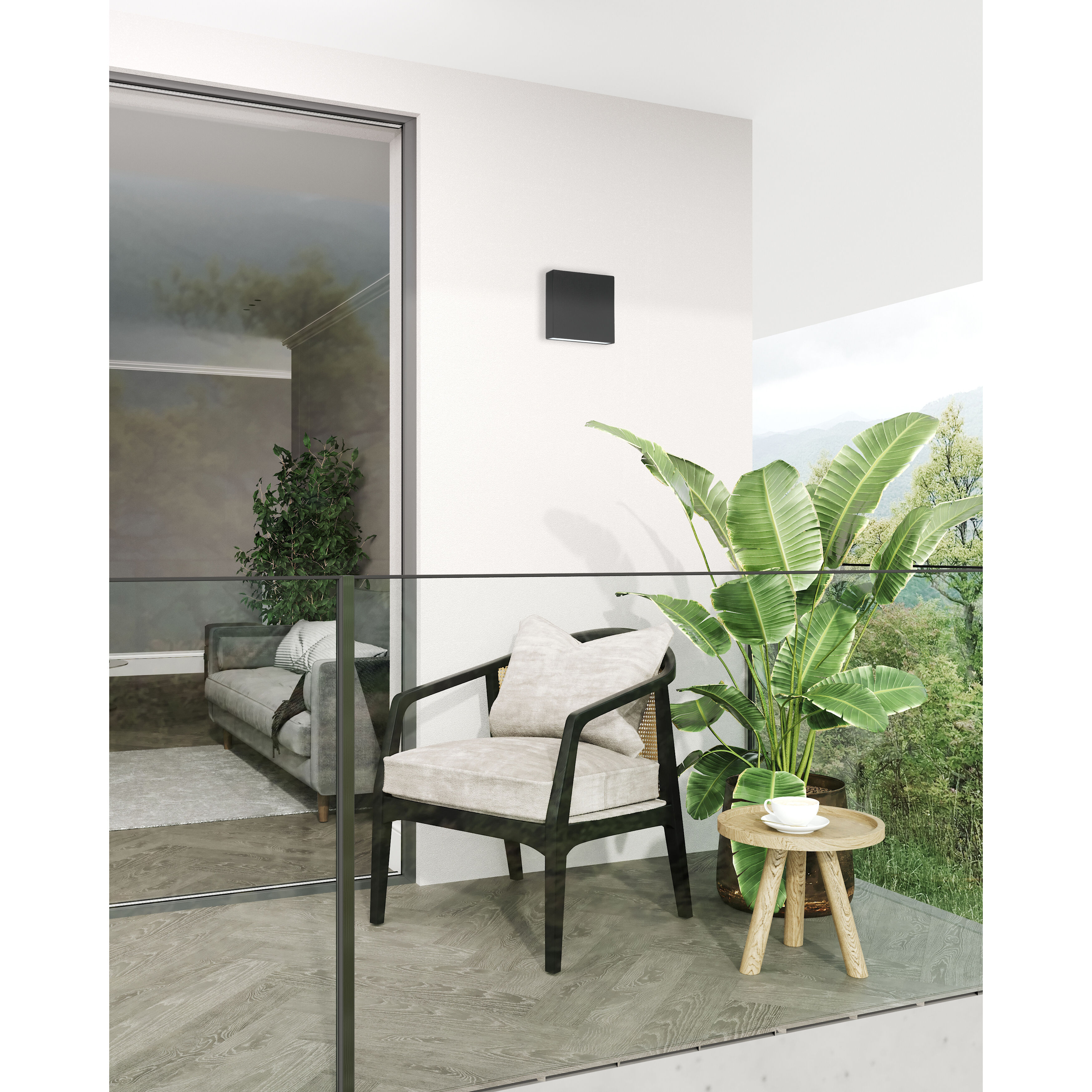 Strand 1 Light 6 inch Black Outdoor Wall Sconce