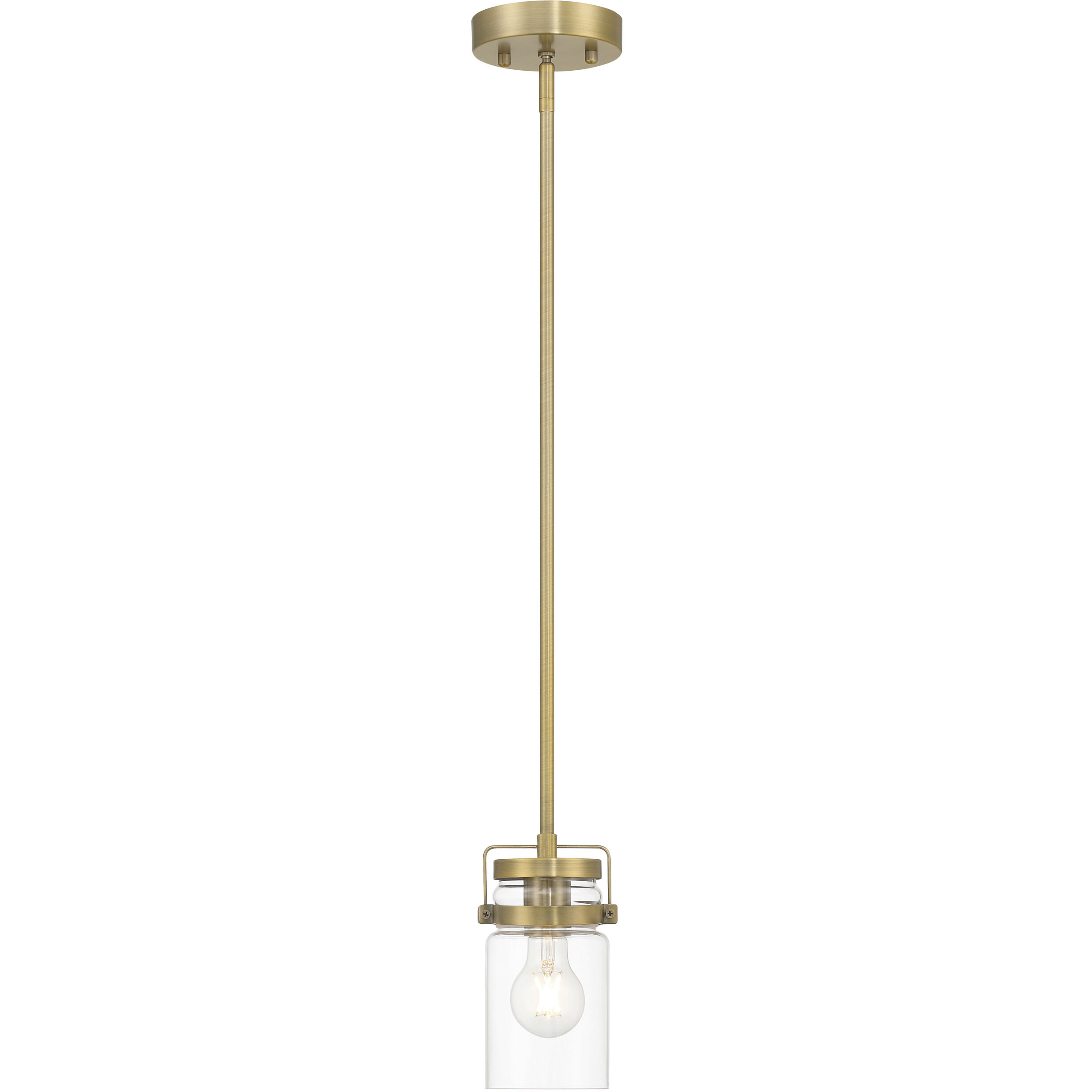 Shelby LED 4.5 inch Brushed Gold and Clear Pendant Ceiling Light