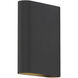 Lux 2 Light 6.25 inch Black ADA Wall Sconce Wall Light 