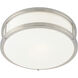 Conga 1 Light 12 inch Brushed Steel Flush Mount Ceiling Light in Incandescent
