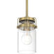 Shelby LED 4.5 inch Brushed Gold and Clear Pendant Ceiling Light