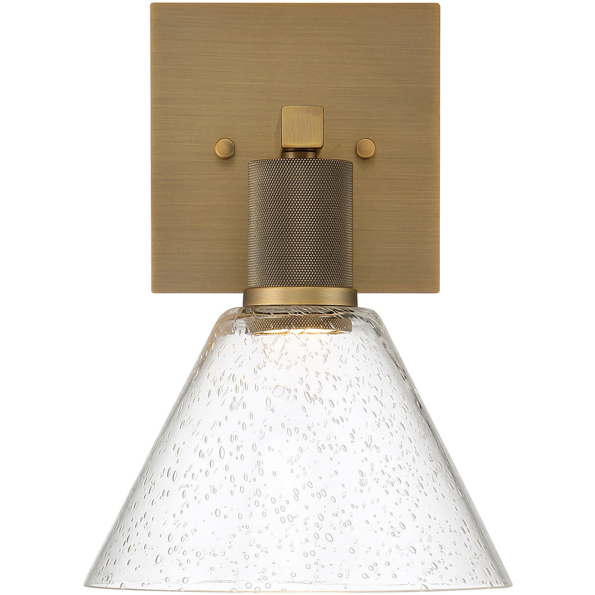 Port Nine Wall Sconce Wall Light in Seeded, Antique Brushed Brass