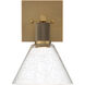 Port Nine Wall Sconce Wall Light in Seeded, Antique Brushed Brass
