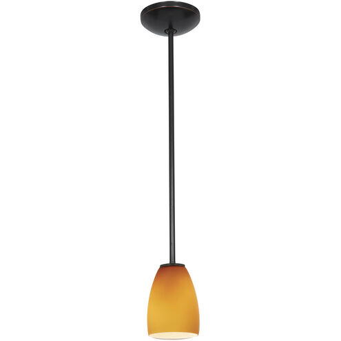 Sherry 1 Light 5 inch Oil Rubbed Bronze Pendant Ceiling Light in Amber, Rod