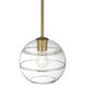 Swirl 1 Light 8.5 inch Antique Brushed Brass Pendant Ceiling Light