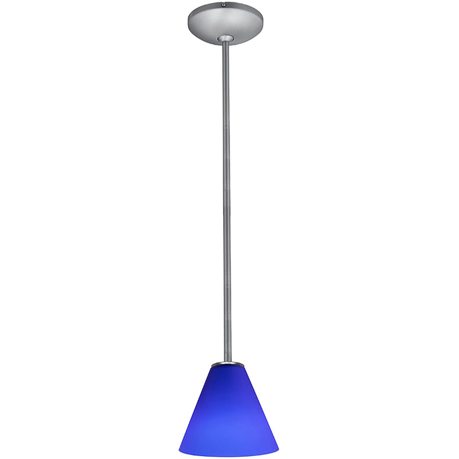 Martini LED 7 inch Brushed Steel Pendant Ceiling Light in Cobalt