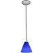 Martini LED 7 inch Brushed Steel Pendant Ceiling Light in Cobalt