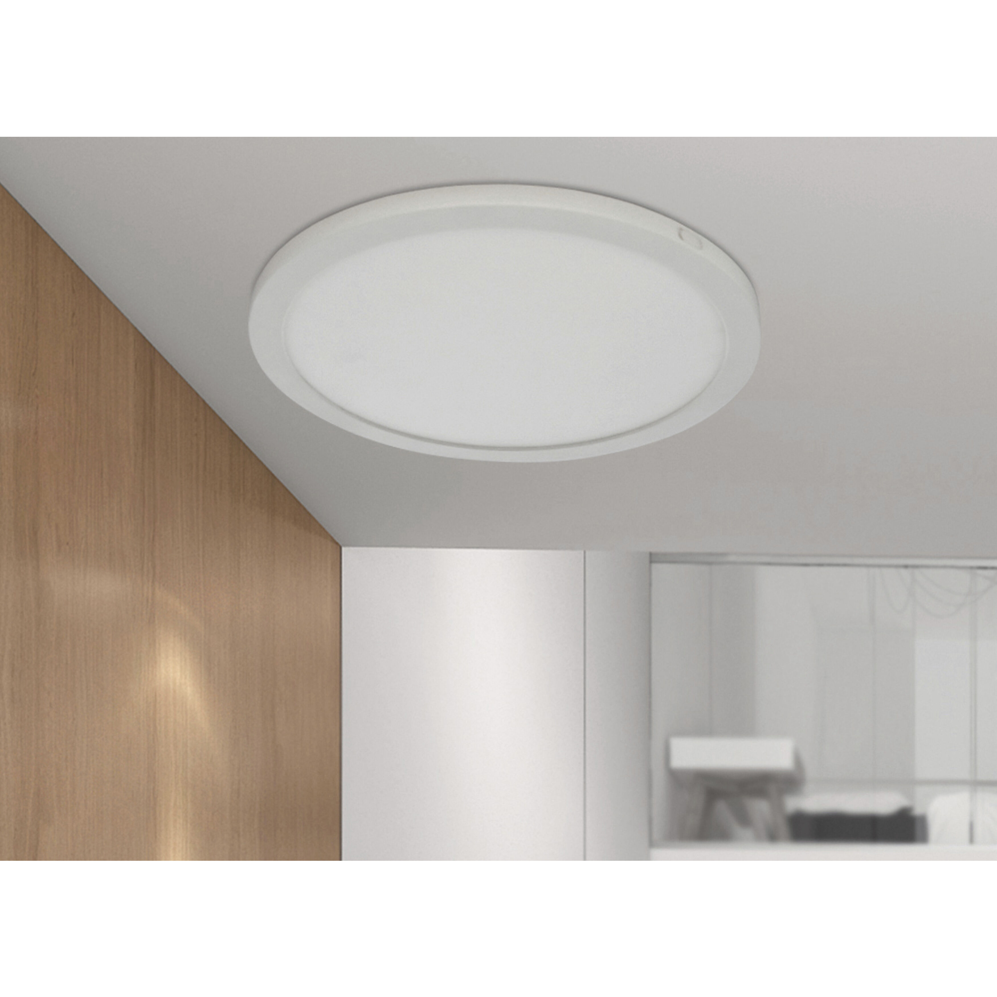 ModPLUS LED 9 inch Brushed Steel Flush Mount Ceiling Light