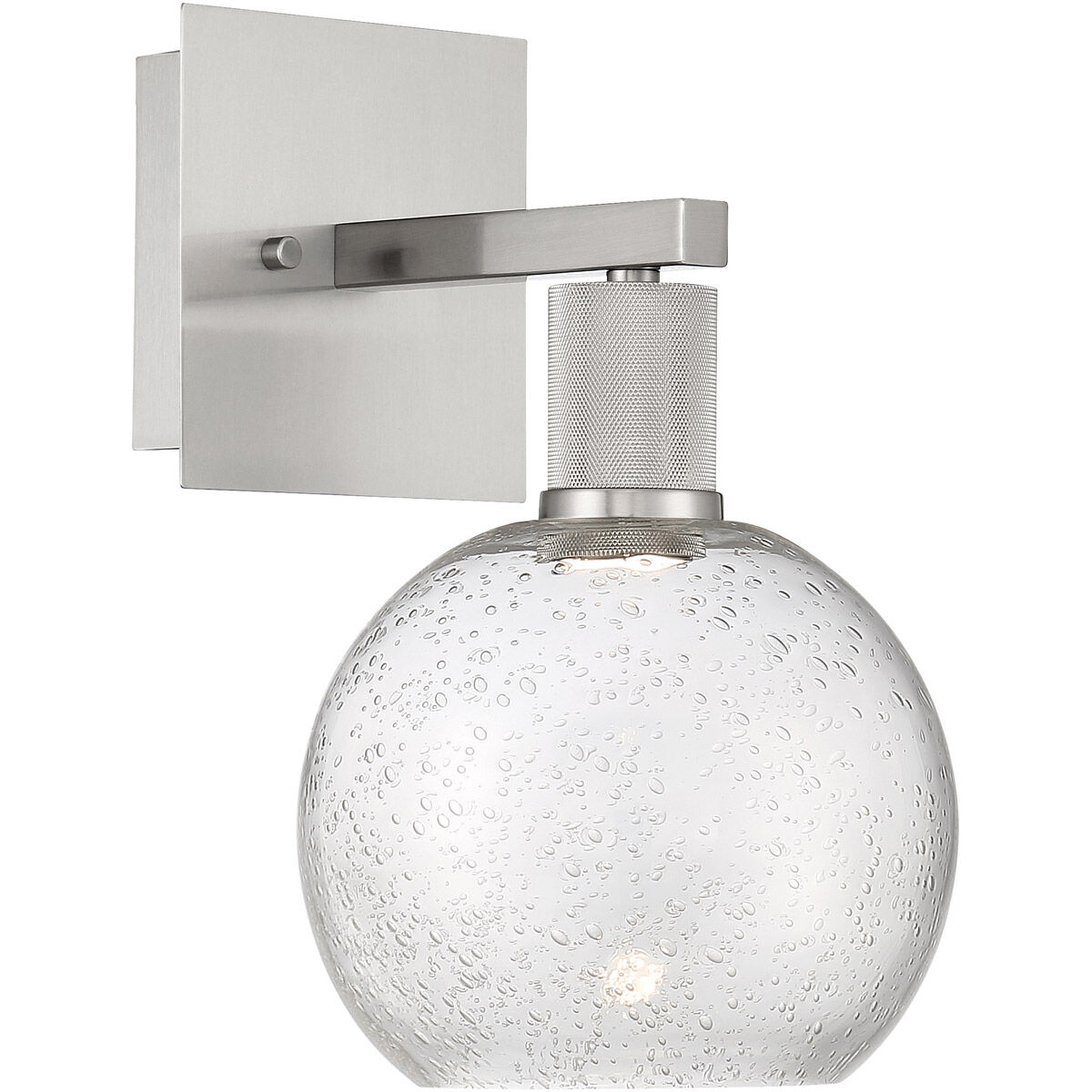 Port Nine LED 8 inch Brushed Steel Wall Sconce Wall Light in Seeded
