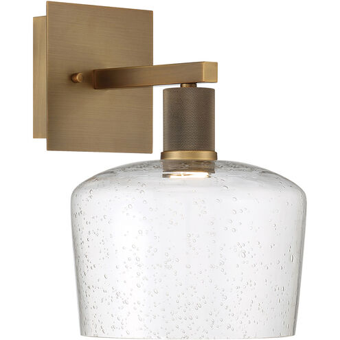 Port Nine LED 9 inch Antique Brushed Brass Wall Sconce Wall Light in Seeded