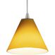 Martini LED 7 inch Brushed Steel Pendant Ceiling Light in Amber