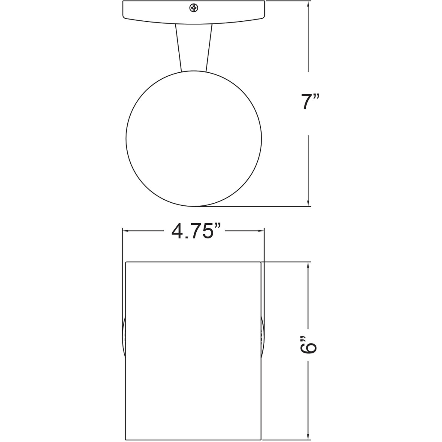 Poseidon 1 Light 6 inch Black Wallwasher