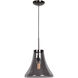Simplicite 1 Light 11.75 inch Black Chrome Pendant Ceiling Light in Smoke
