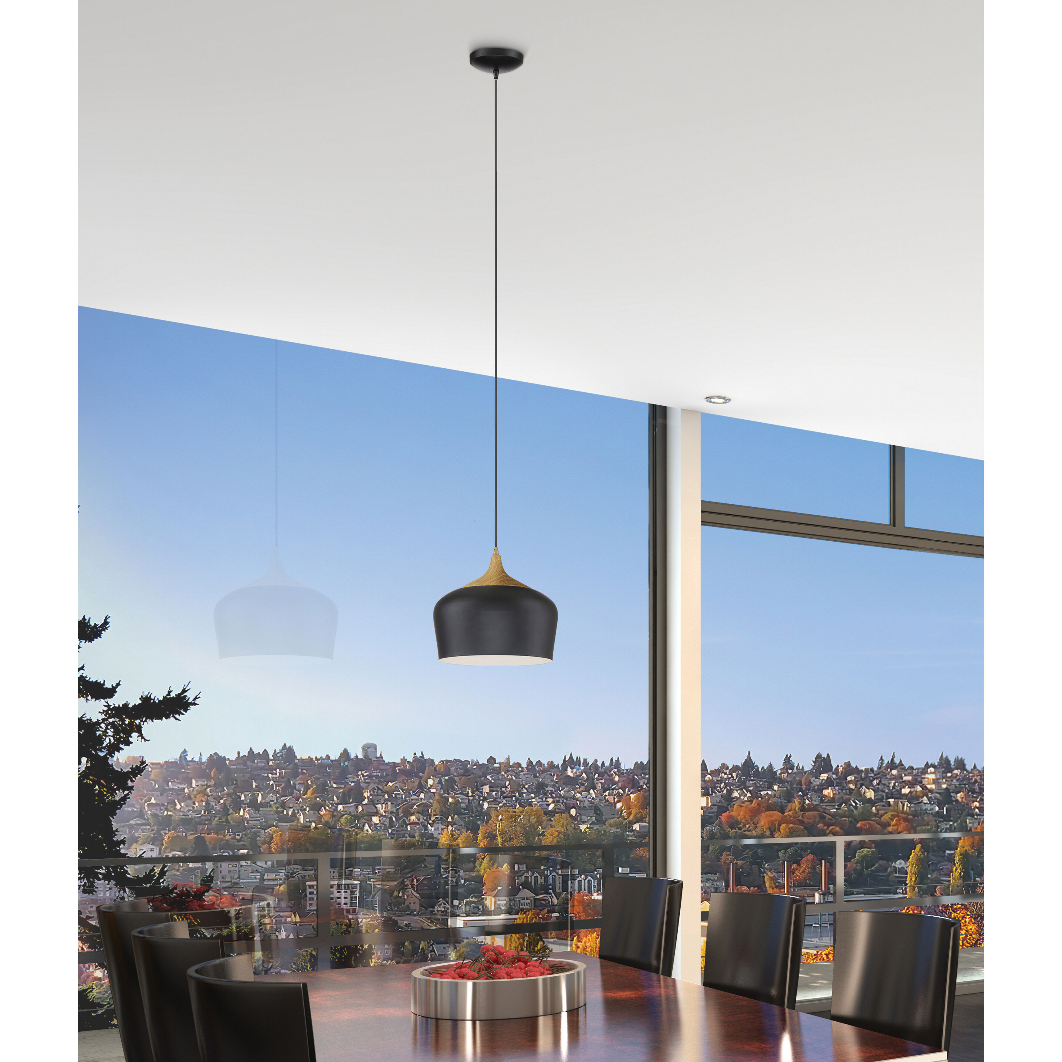 Blend LED 12 inch Black Pendant Ceiling Light