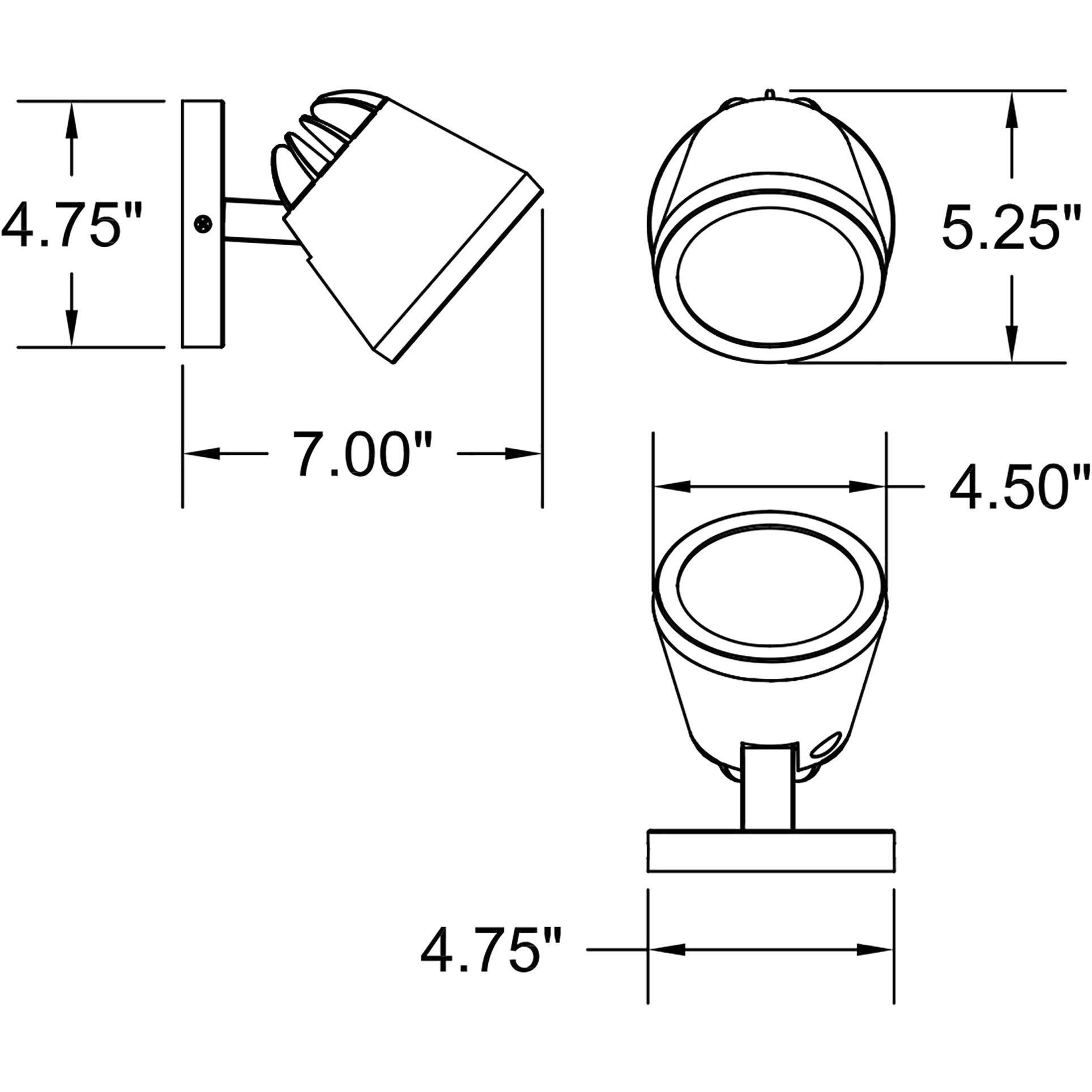 WeeGo 5 inch Black Outdoor Ceiling/Wall