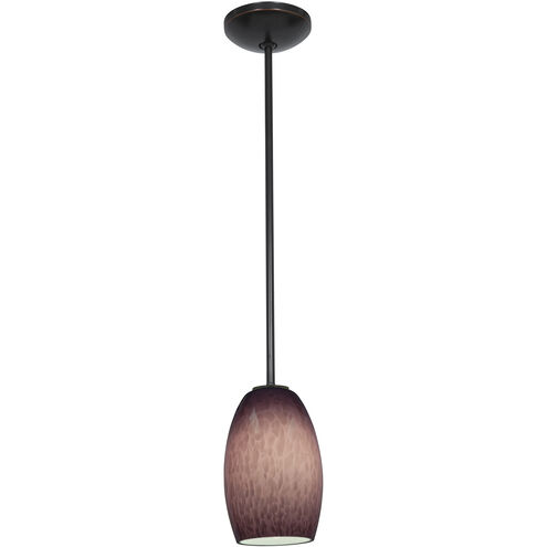 Chianti 1 Light 5 inch Oil Rubbed Bronze Pendant Ceiling Light in Purple Cloud, Rod