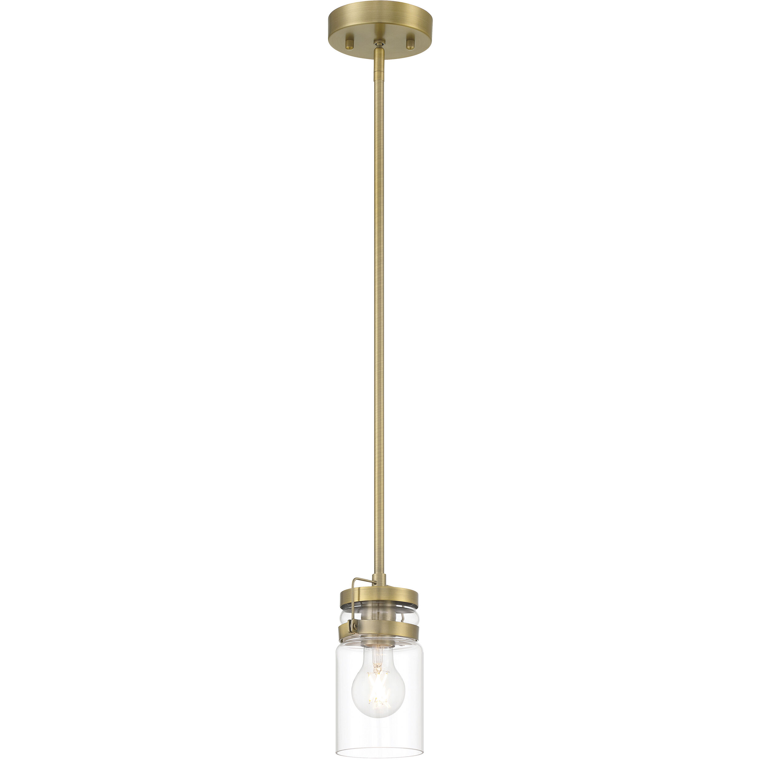Shelby LED 4.5 inch Brushed Gold and Clear Pendant Ceiling Light