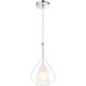 Ray LED 7.75 inch Chrome and Clear and Frosted White Pendant Ceiling Light