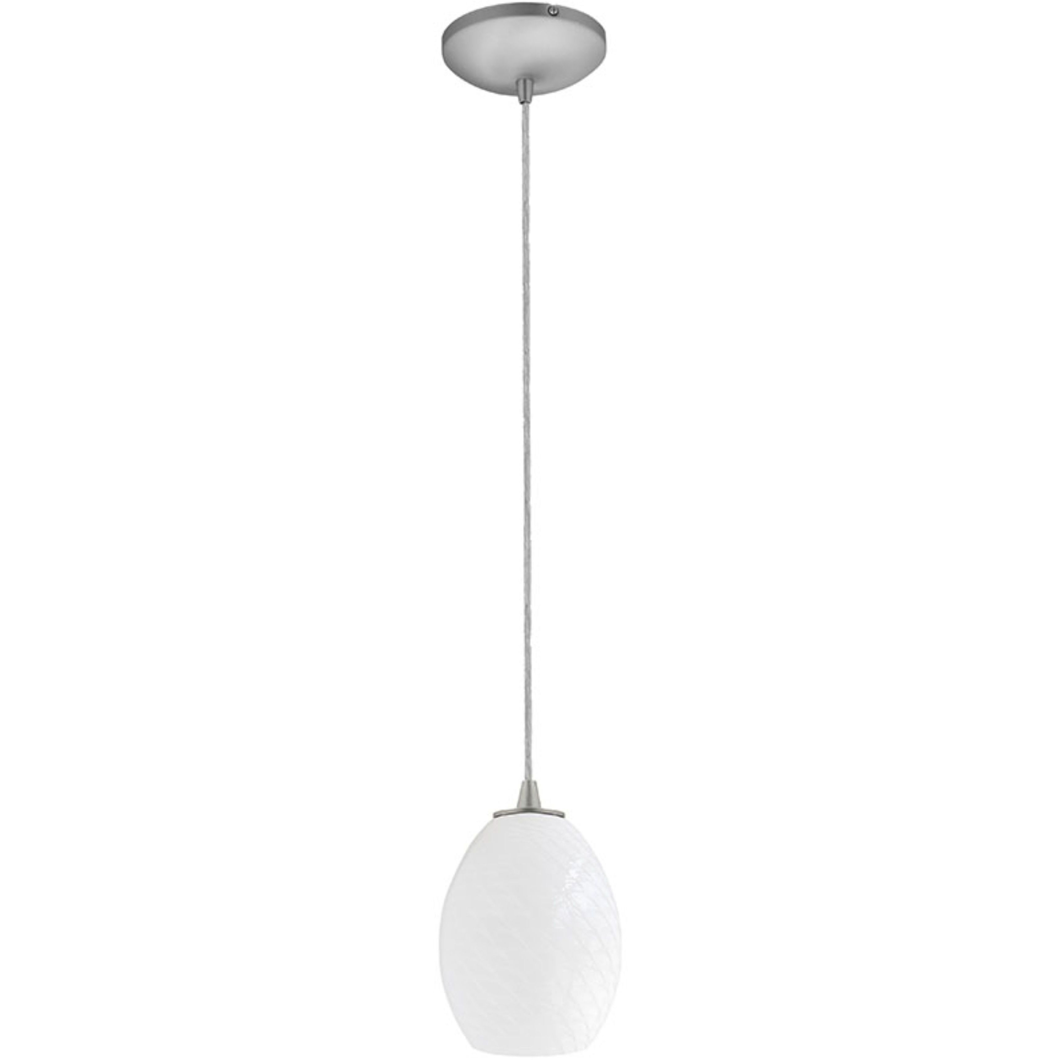 Brandy FireBird LED 6 inch Brushed Steel Pendant Ceiling Light in White Firebird