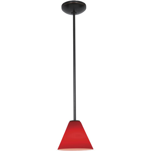 Martini LED 7 inch Oil Rubbed Bronze Pendant Ceiling Light in Red