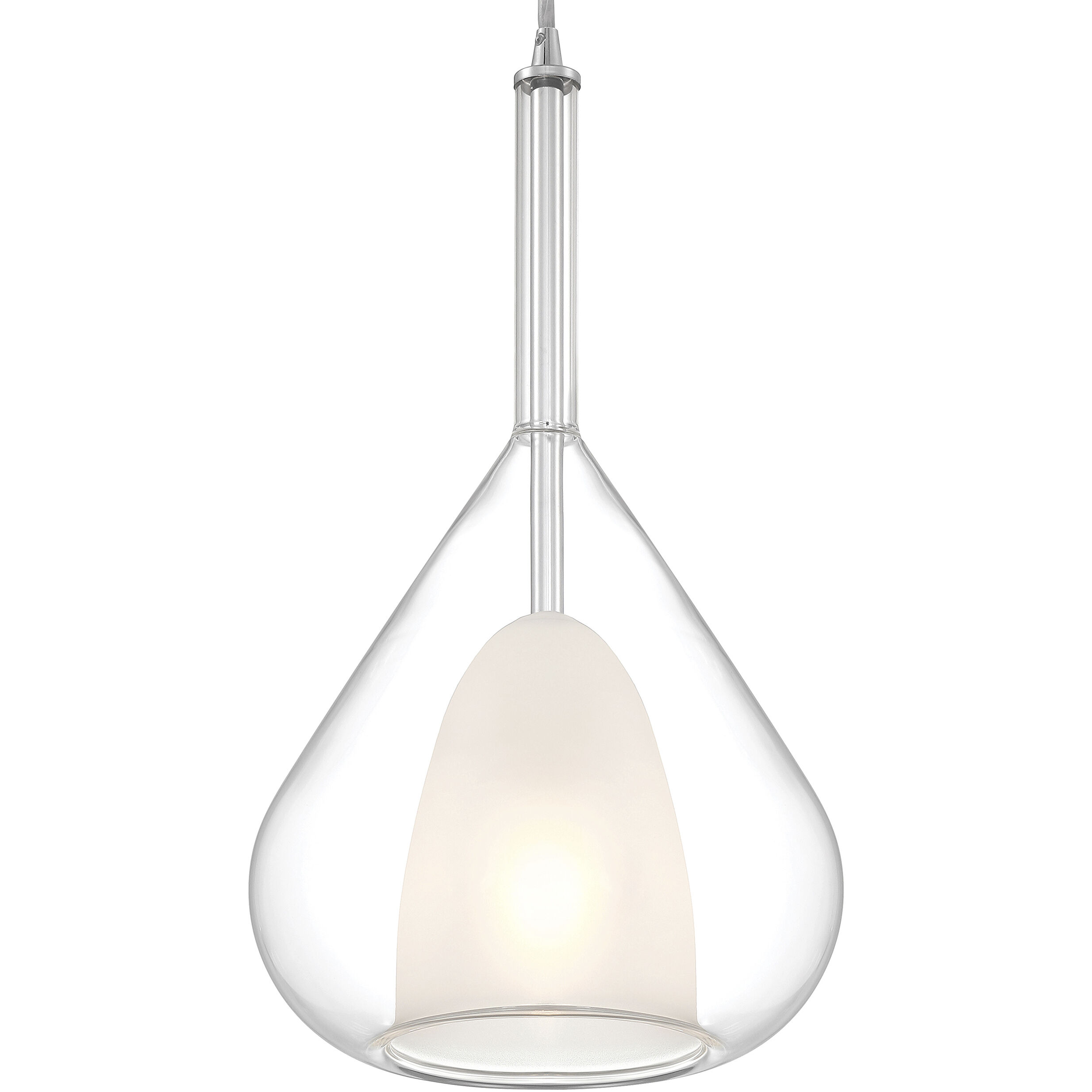 Ray LED 7.75 inch Chrome and Clear and Frosted White Pendant Ceiling Light