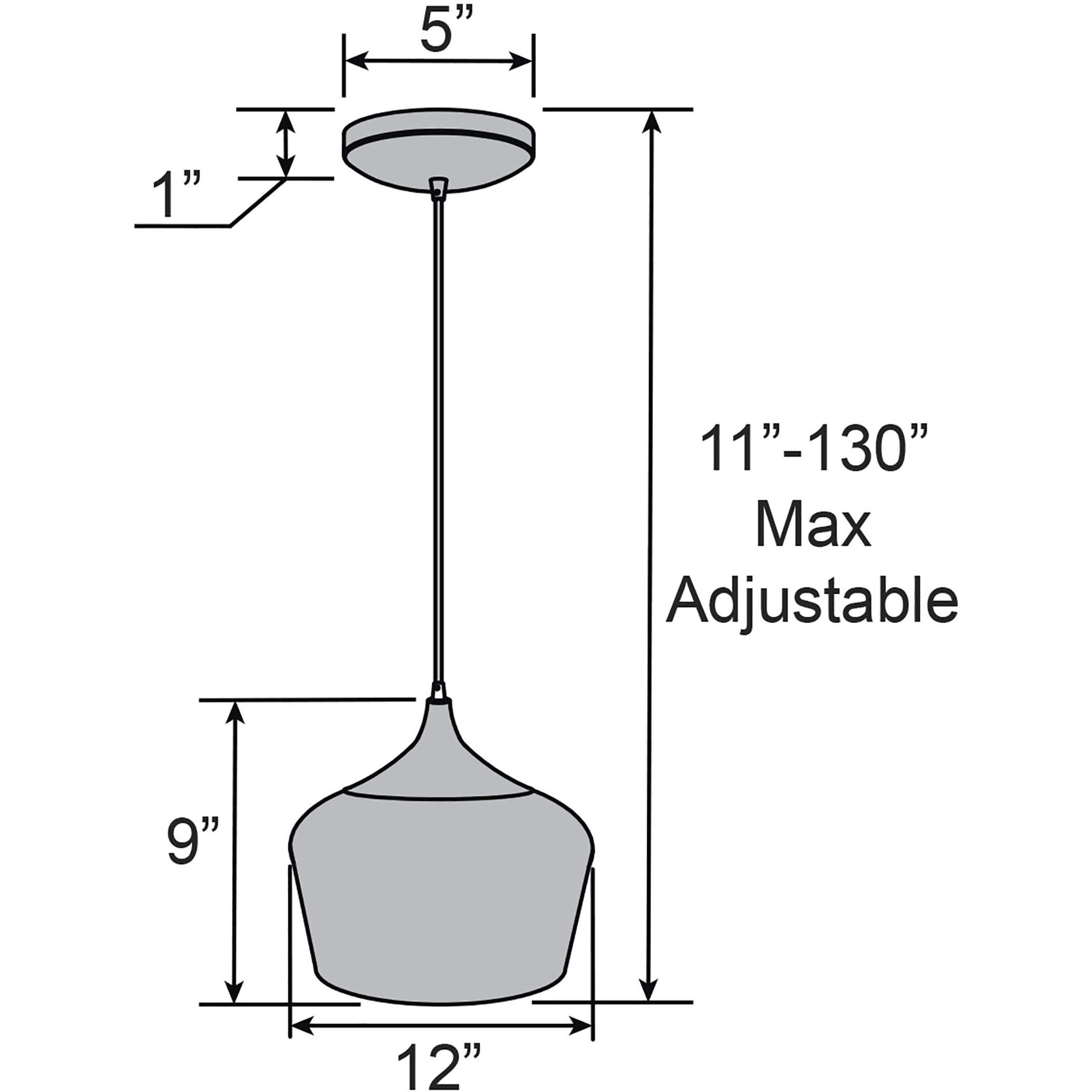 Blend 1 Light 12 inch Black Pendant Ceiling Light